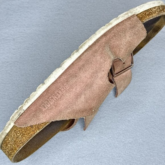 Birkenstock Arizona Suede Leather Pink Sandals EU 39 US 8 8.5 Women Rose Gold - Picture 10 of 15